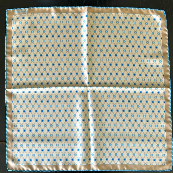 CHANEL Cream and Blue Scarf - Picture 1 of 5